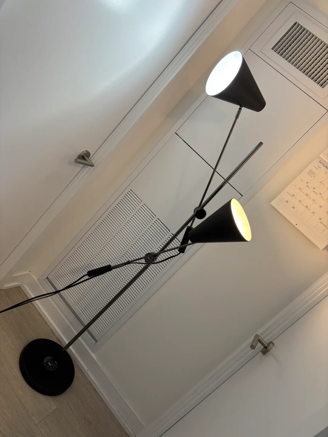 Modern Black metal - Adjustable Two-Light Floor Lamp image indicator(4)