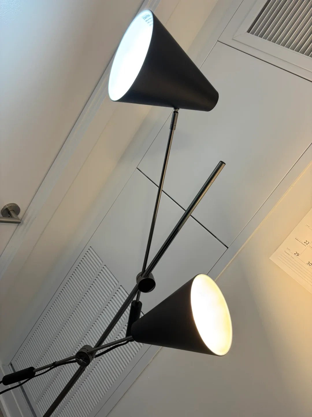 Modern Black metal - Adjustable Two-Light Floor Lamp image indicator(2)
