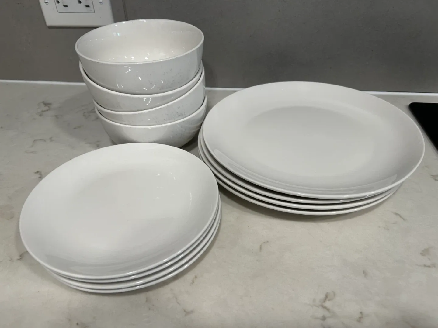 White Dishes - Plates and Bowls Set thumbnail