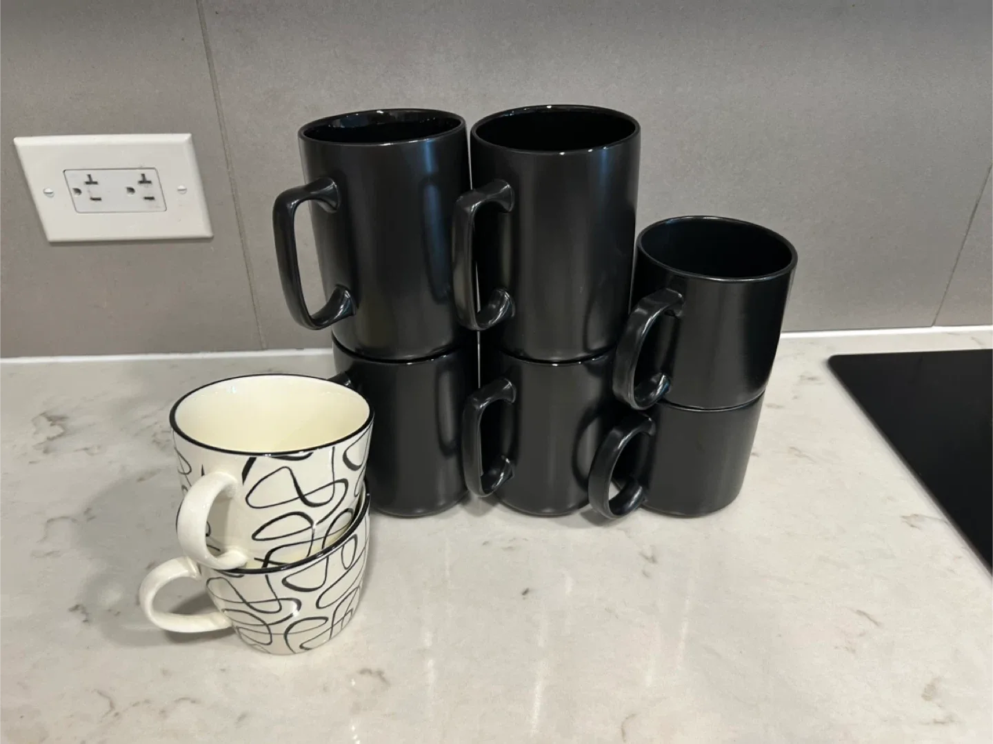 Black Coffee Mugs - Set of 8 image indicator(4)