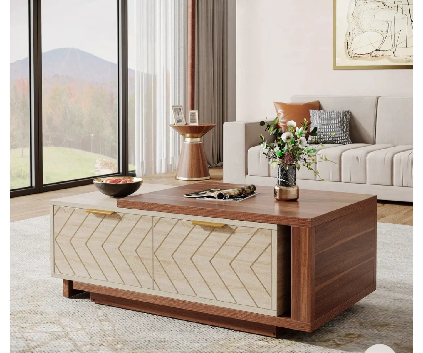 New open box extendable Coffee Table with Storage Drawers thumbnail