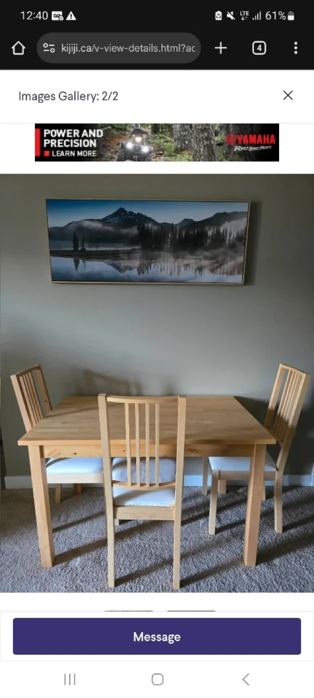 Dining Table with 3 Chairs thumbnail