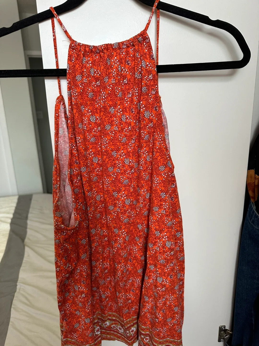 Old Navy Orange Floral Tank Top - Size M image indicator(2)