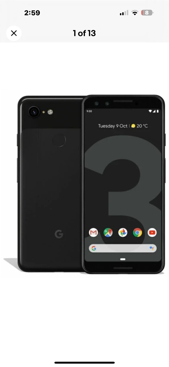 Google Pixel 3 - 64GB - Just Black - unlocked - Great