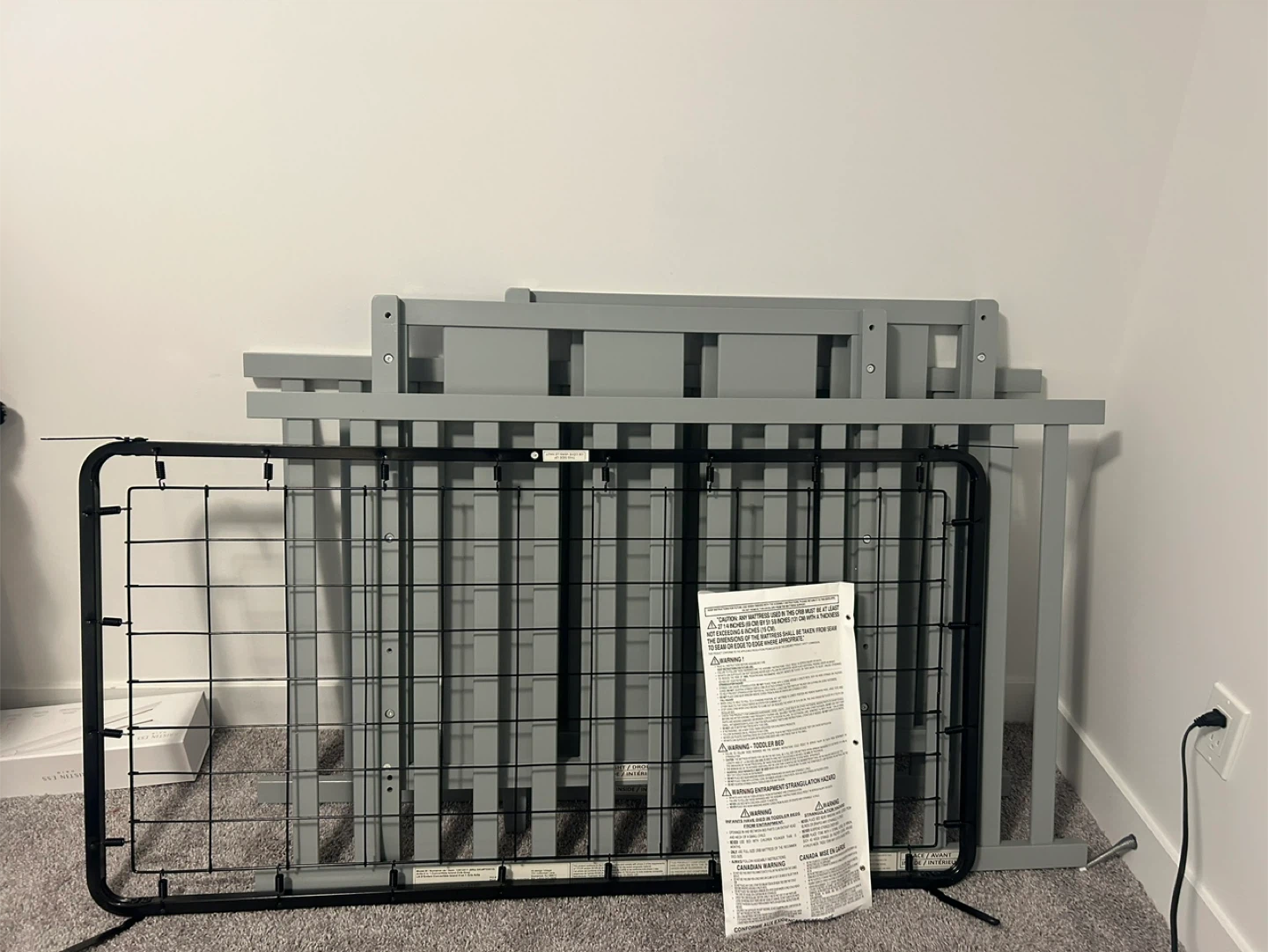 Grey Baby Crib - 27 1/4 x 51 5/8 inches - photo 4