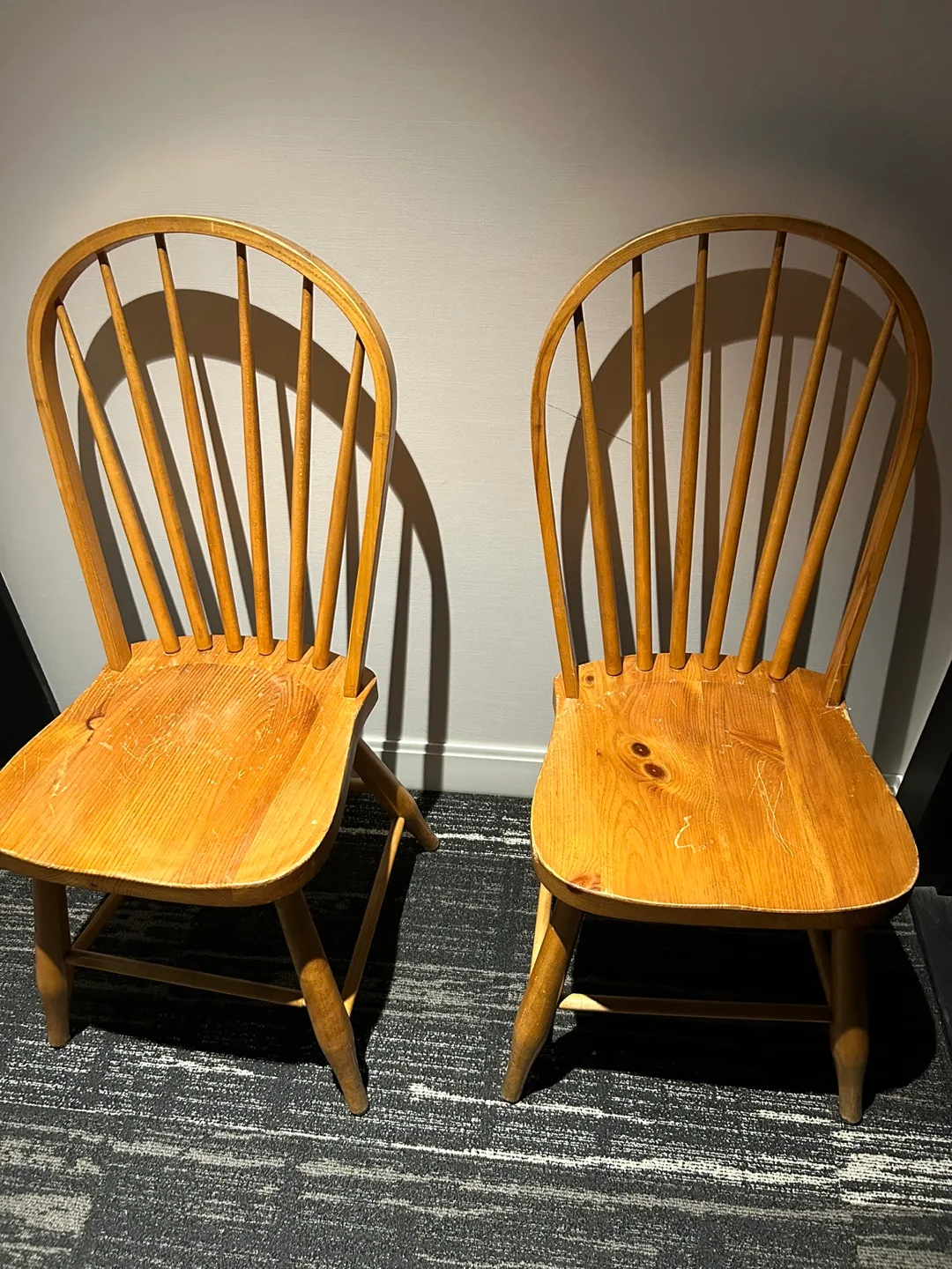 Set of 2 Wooden Spindle Back Chairs thumbnail