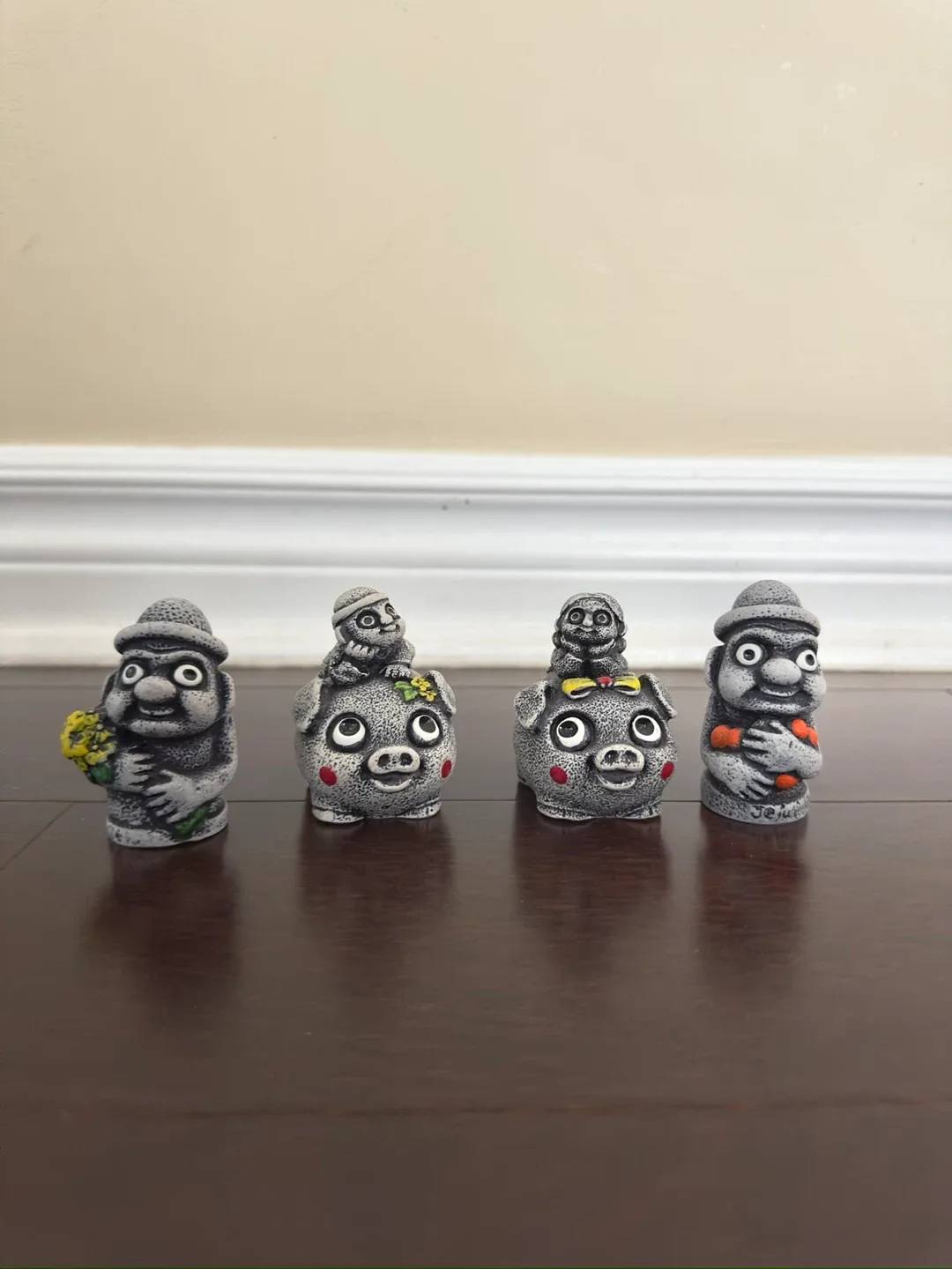 Jeju Island Stone Grandfather & Pig Figurines (4) thumbnail