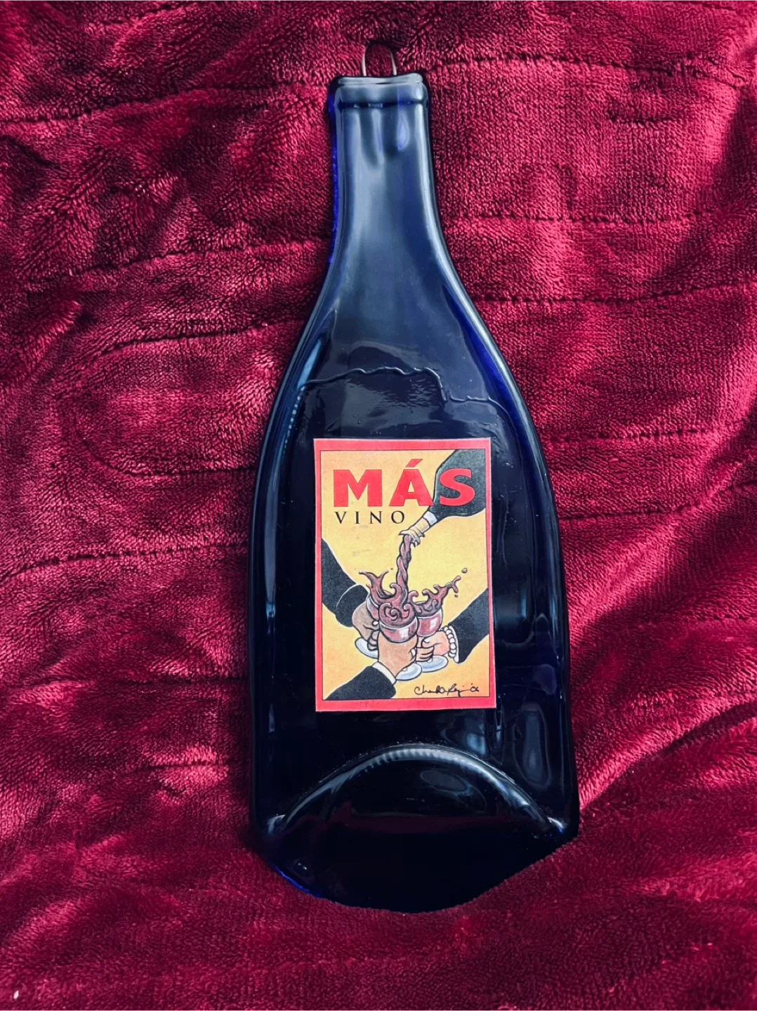 Más Vino Flattened Wine Bottle Wall Hanging thumbnail