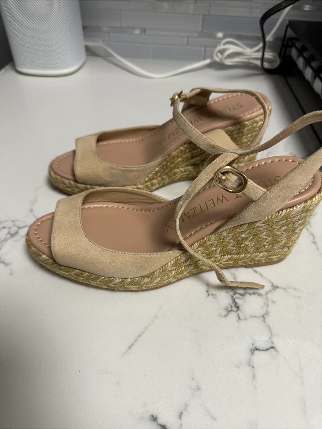 Stuart Weitzman Espadrille Wedge Sandals - Size 6