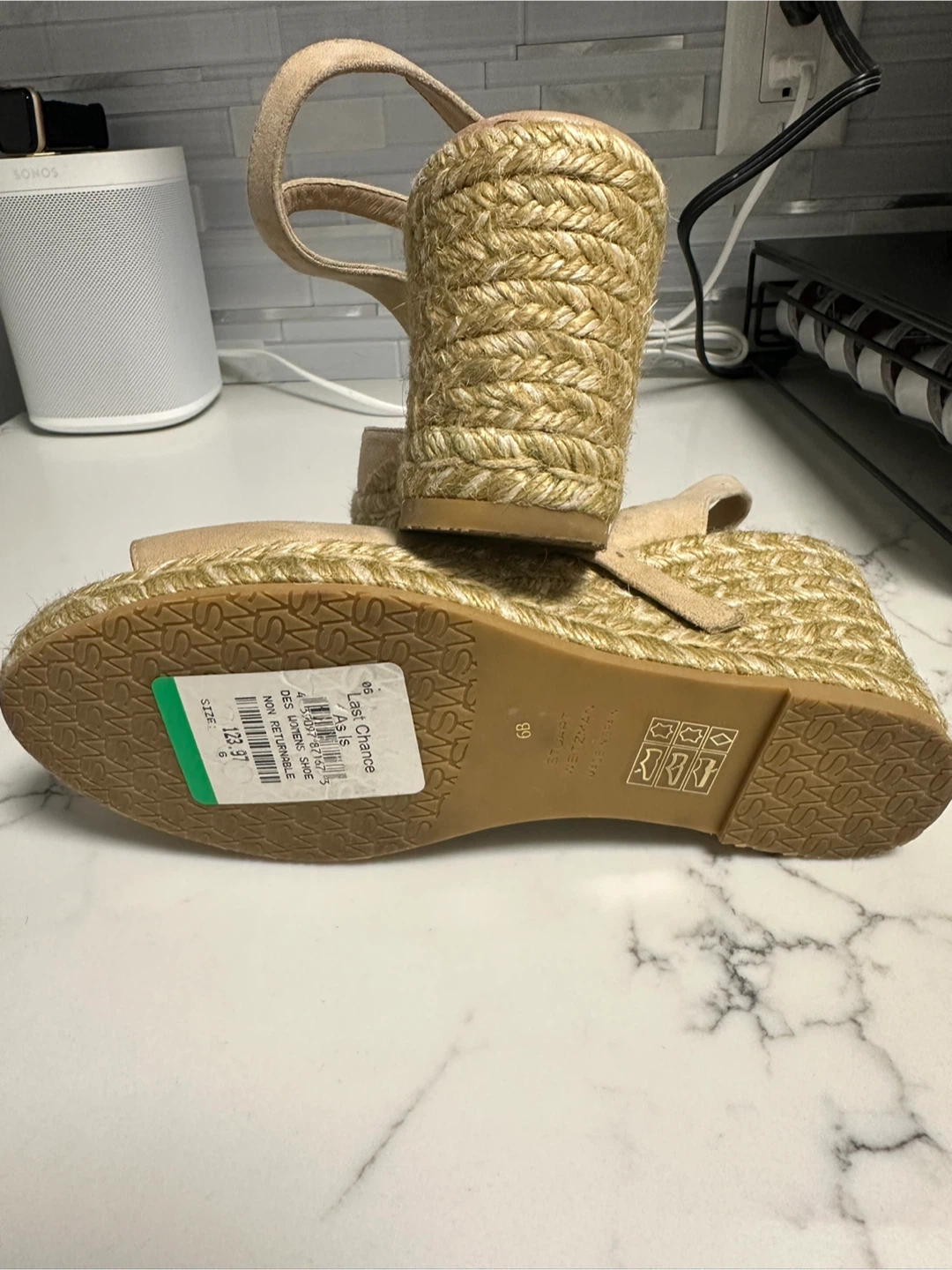 Stuart Weitzman Espadrille Wedge Sandals - Size 6 - photo 4