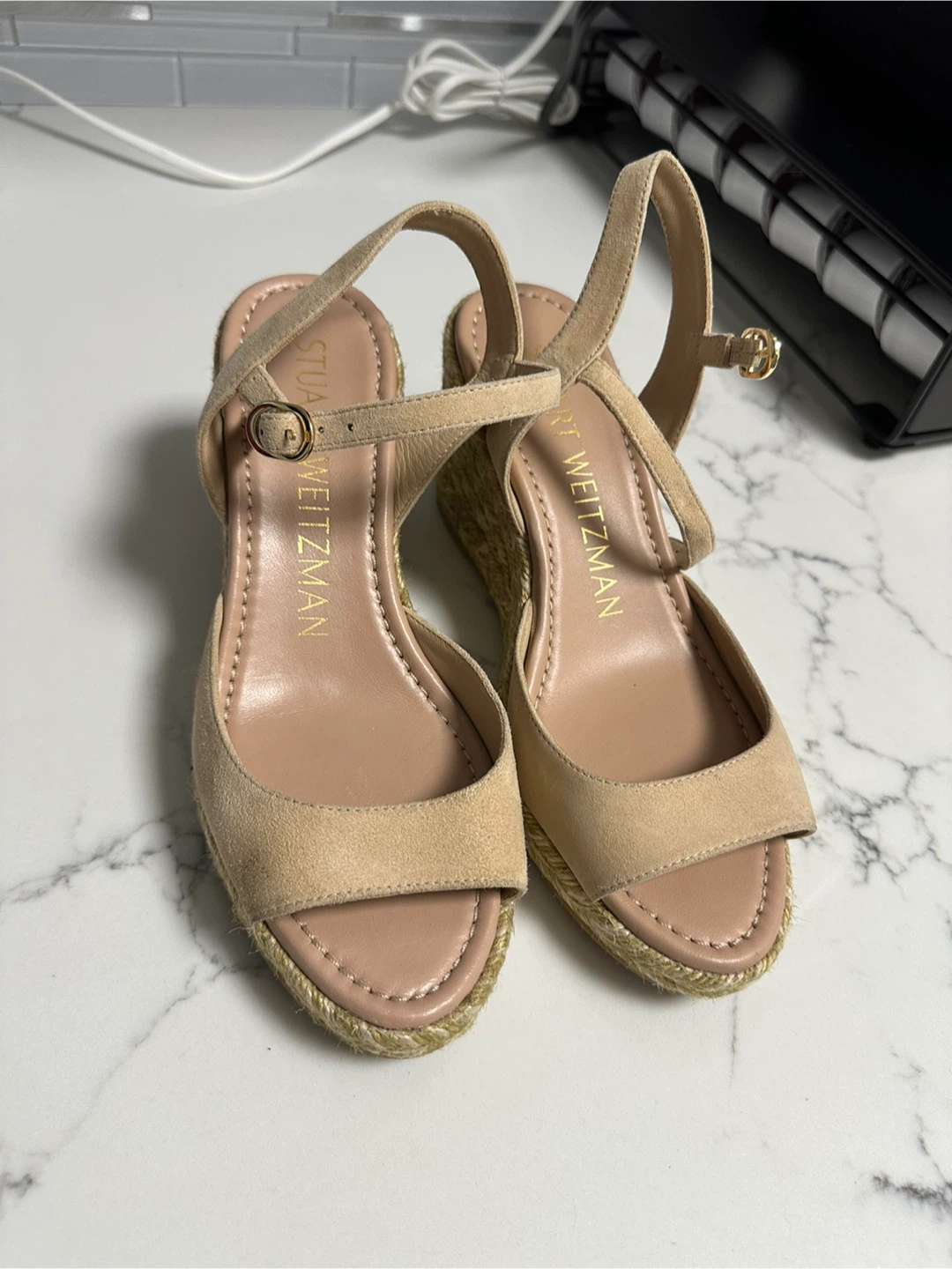 Stuart Weitzman Espadrille Wedge Sandals - Size 6 - photo 3