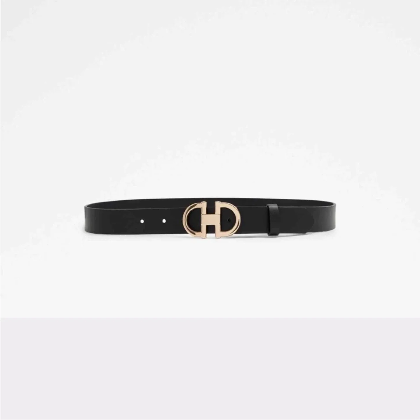 Aldo Haerrassi Thick Black Belt Gold thumbnail
