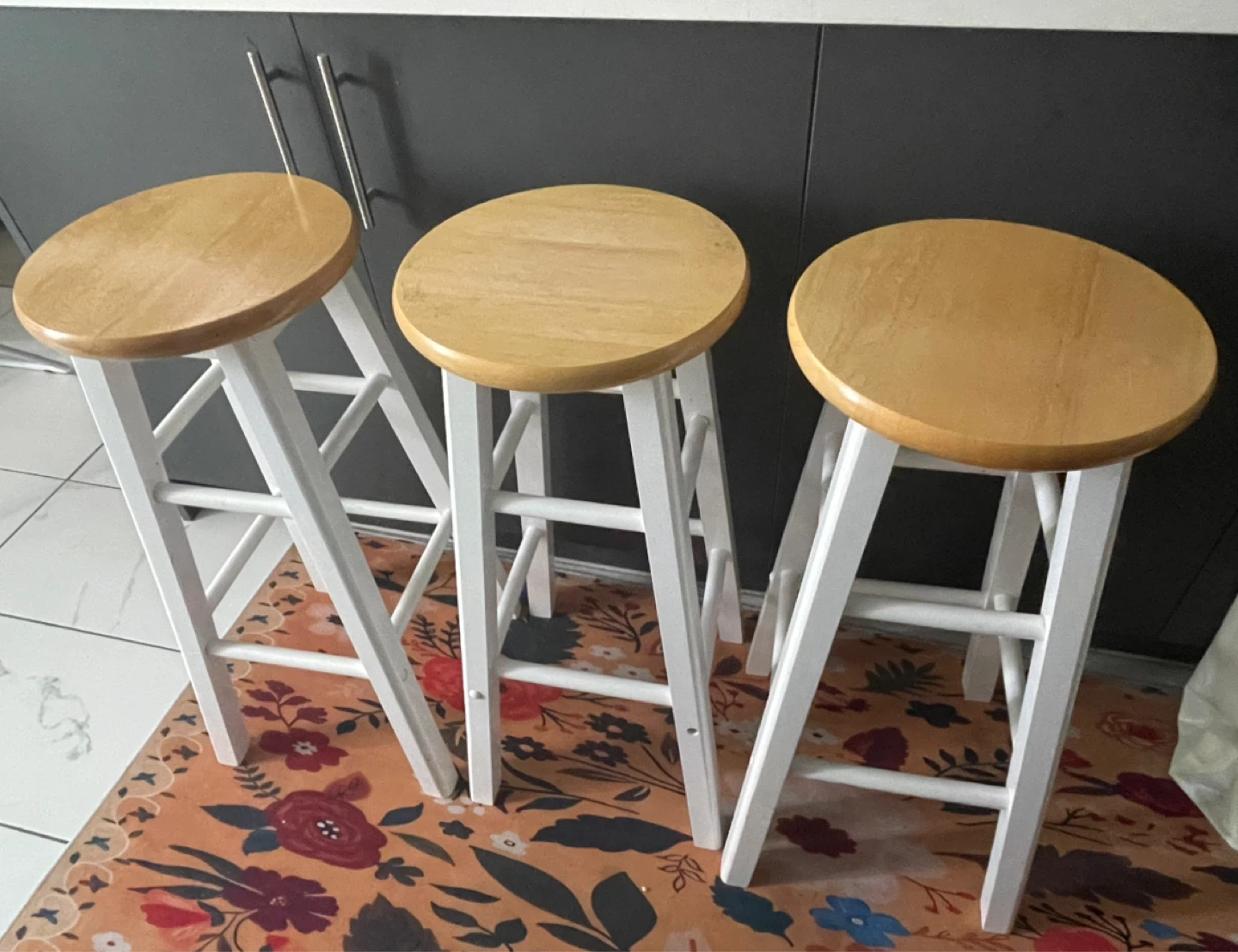 Three Wooden Stools - photo 2
