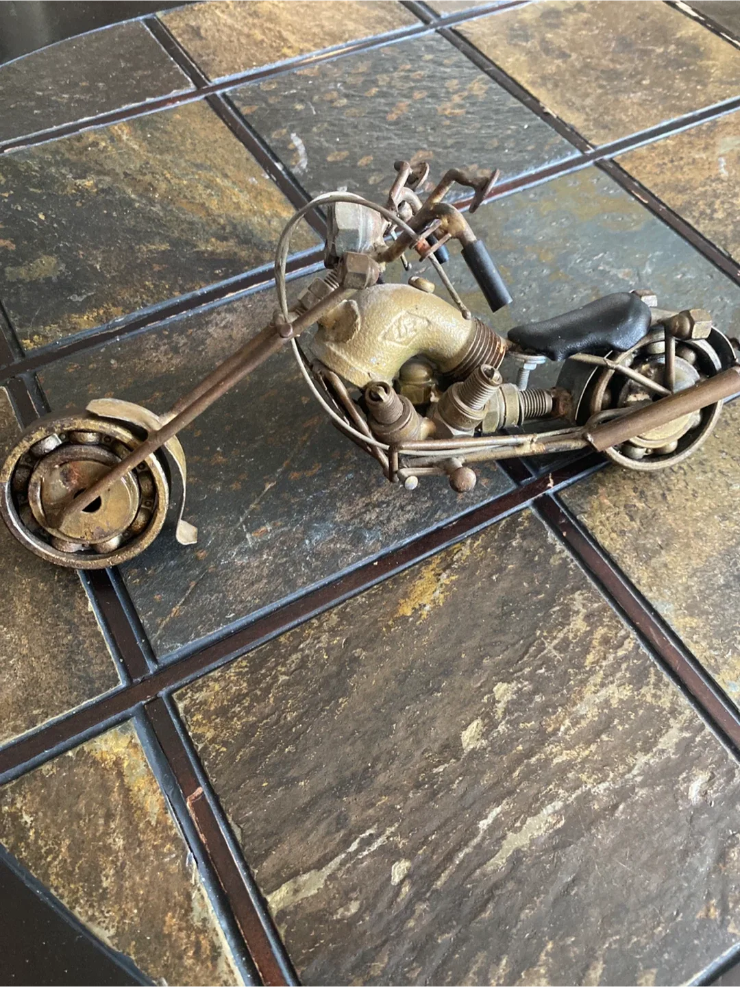 Handmade Metal Motorcycle Sculpture image indicator(3)