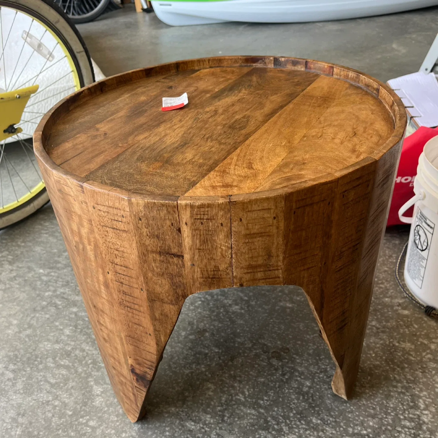 Wooden Barrel/Drum Side Table thumbnail