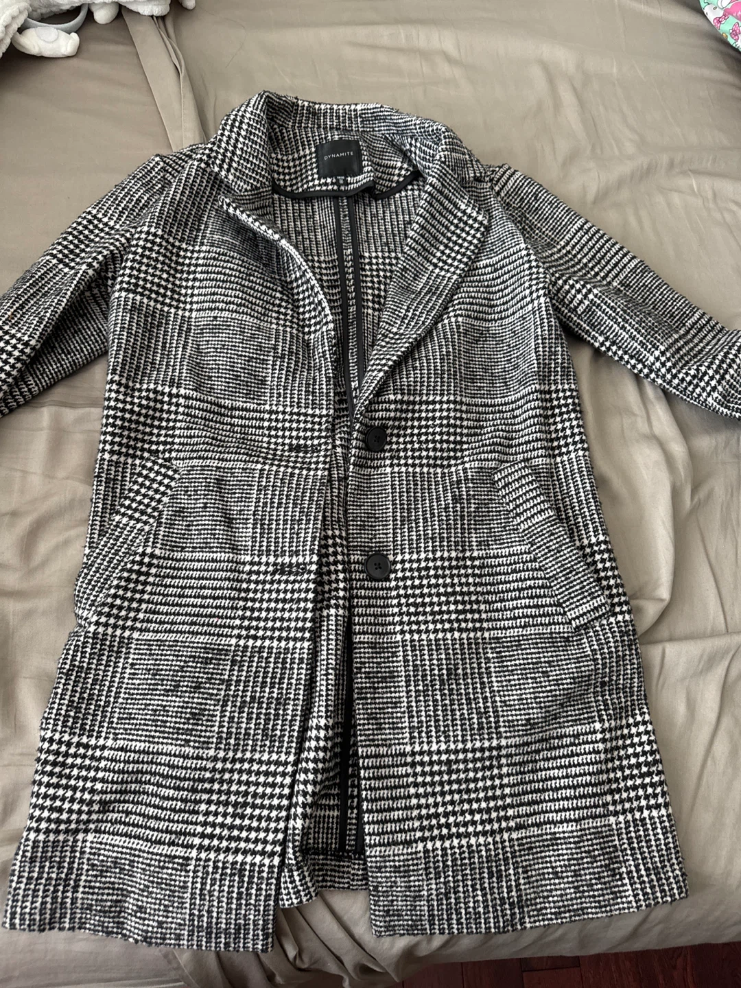 Dynamite Plaid Coat - Size TP/Xxs