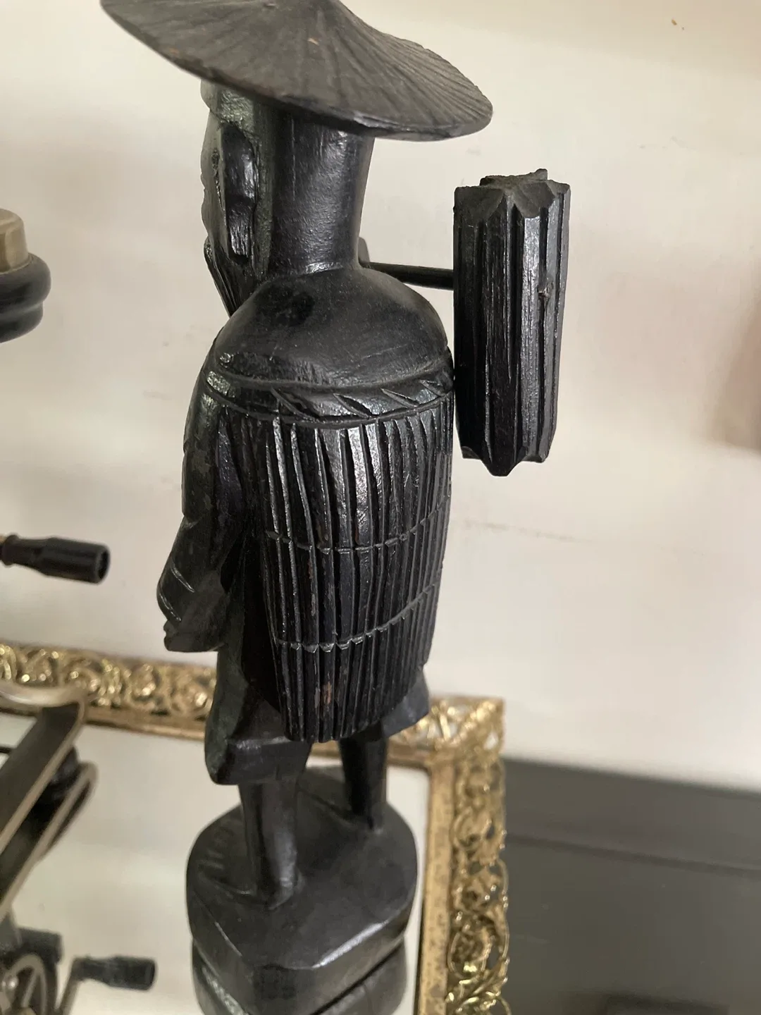 Vintage Hand Carved Wood Farmer Figurine image indicator(4)