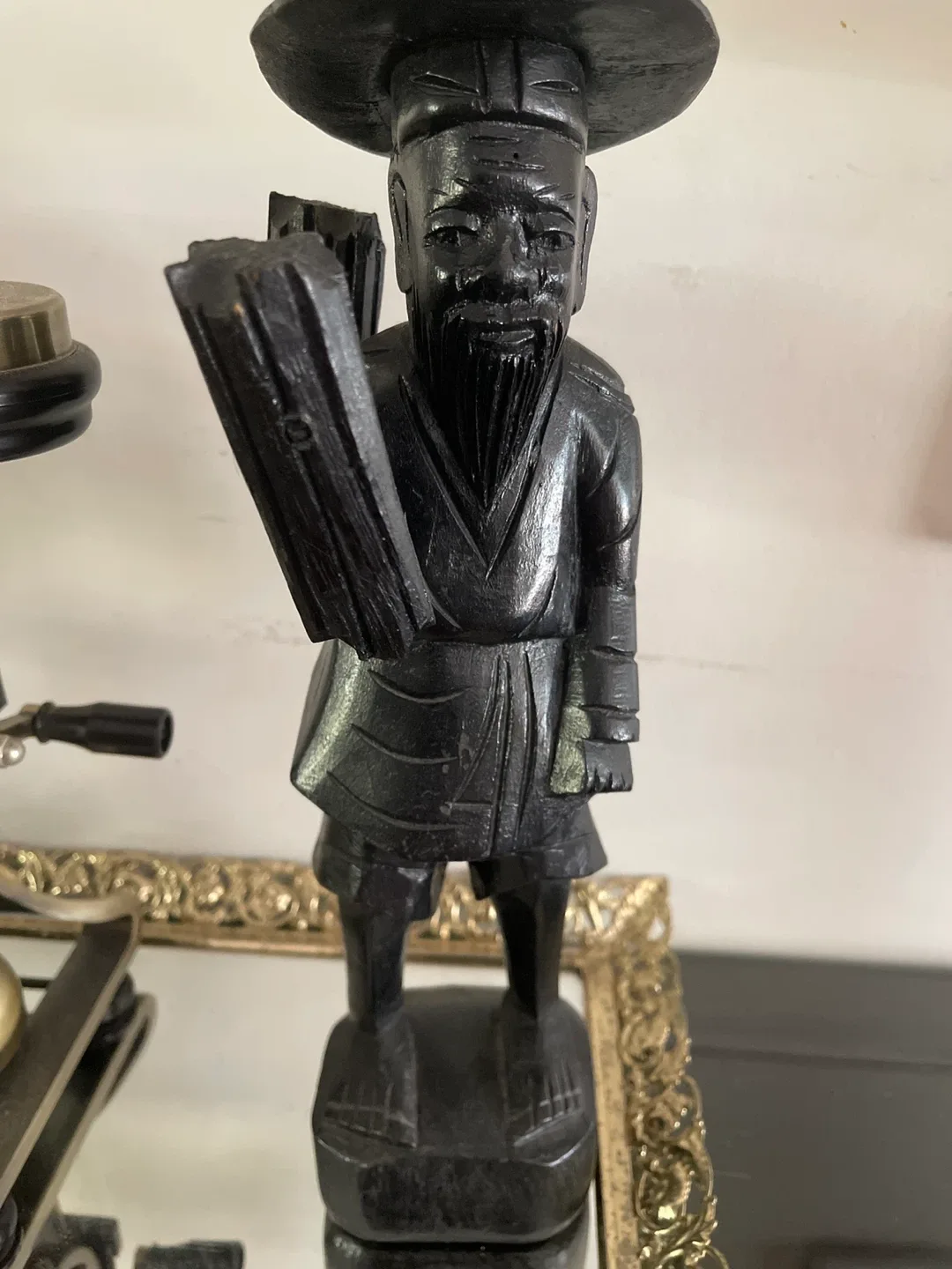 Vintage Hand Carved Wood Farmer Figurine image indicator(3)