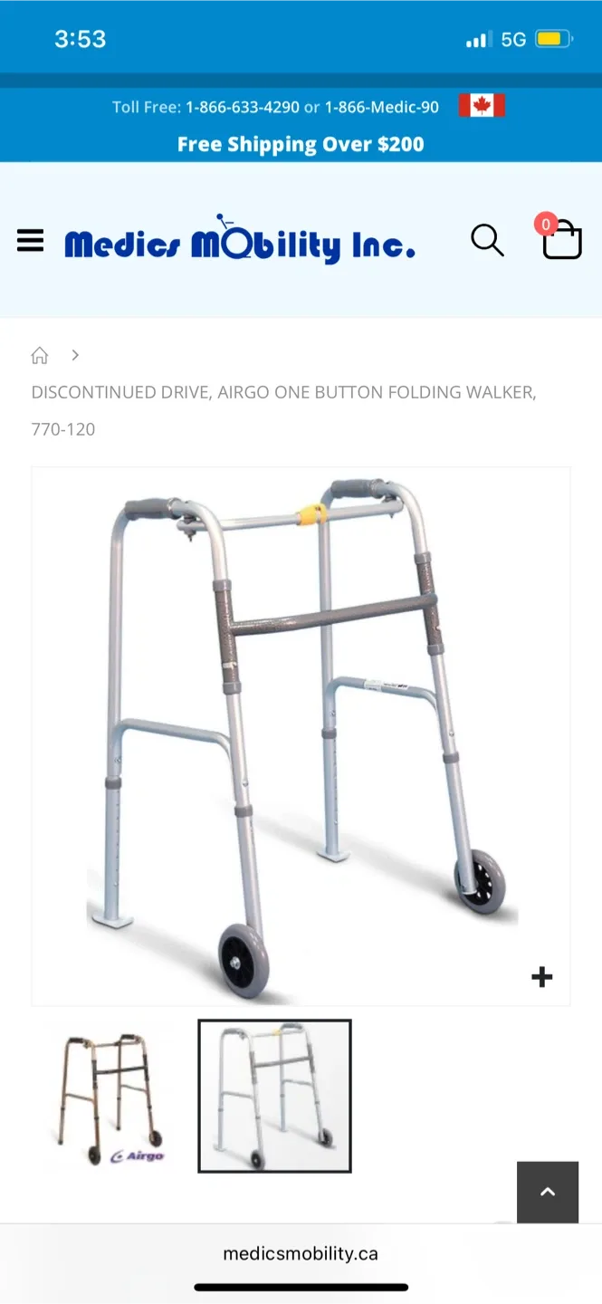 Airgo one button folding adjustable wheeled walker image indicator(8)