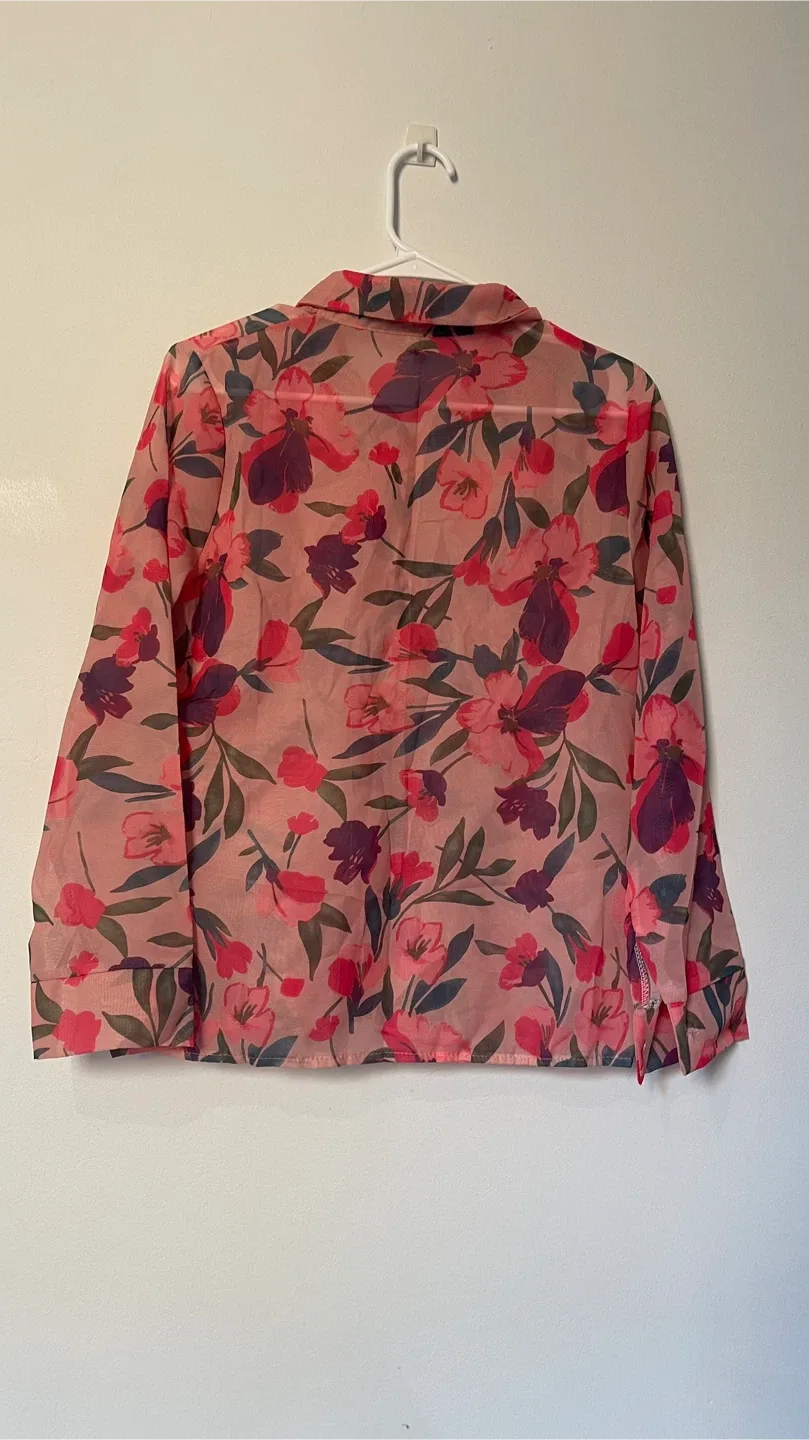New - Floral Print Button-Down Shirt image indicator(2)
