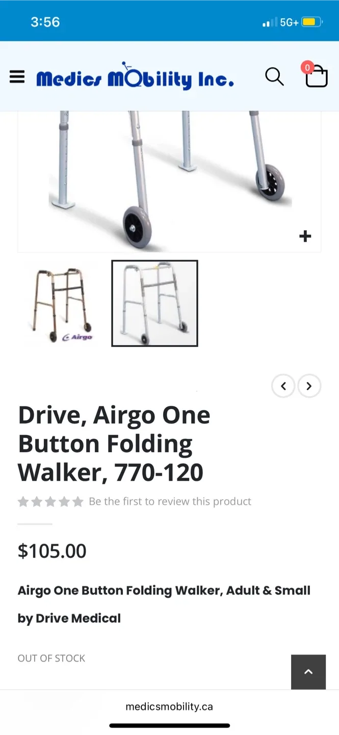 Airgo one button folding adjustable wheeled walker image indicator(9)