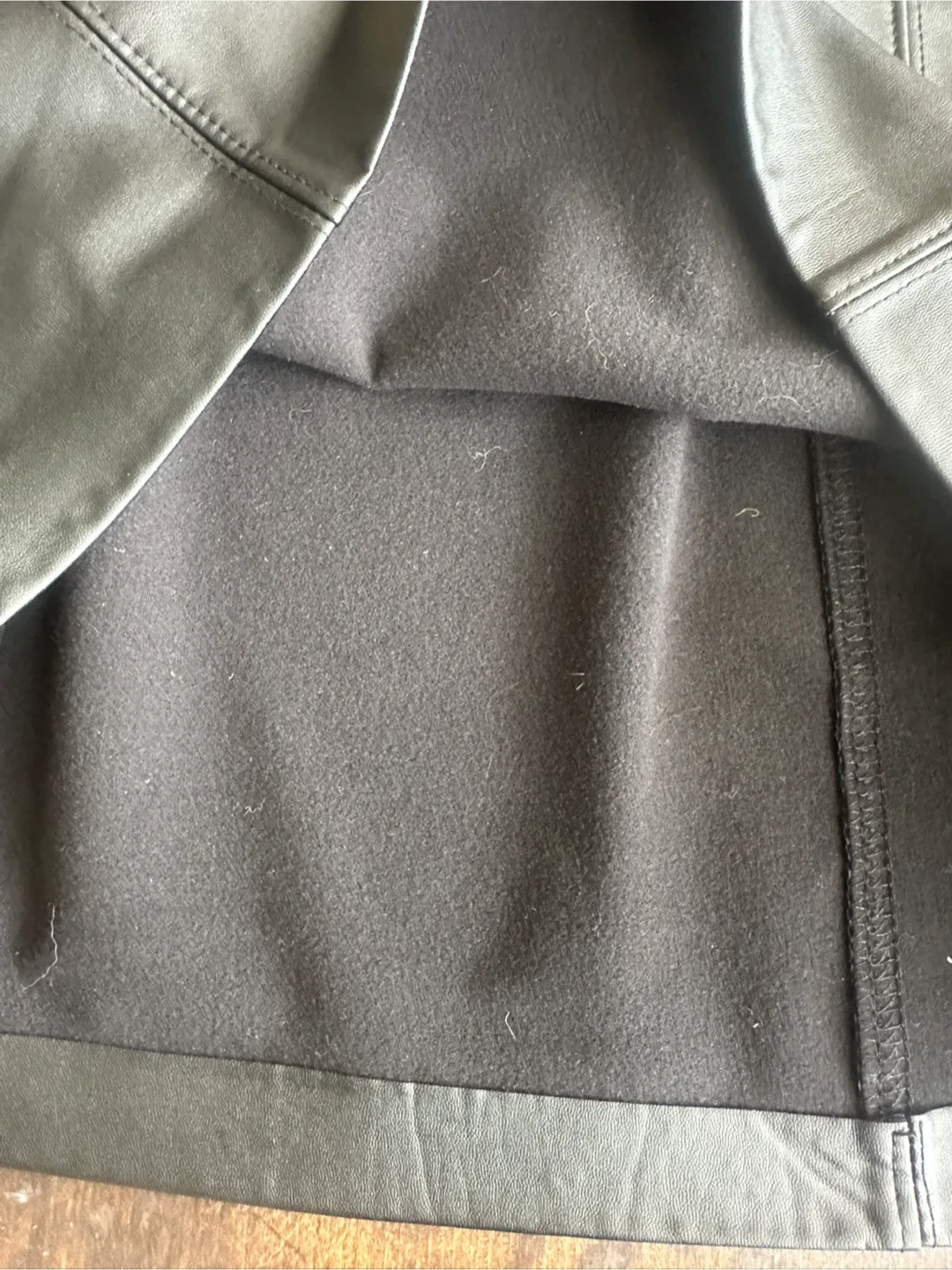 BNWOT Olive + Oak Black Faux Leather Skirt - Size S image indicator(5)