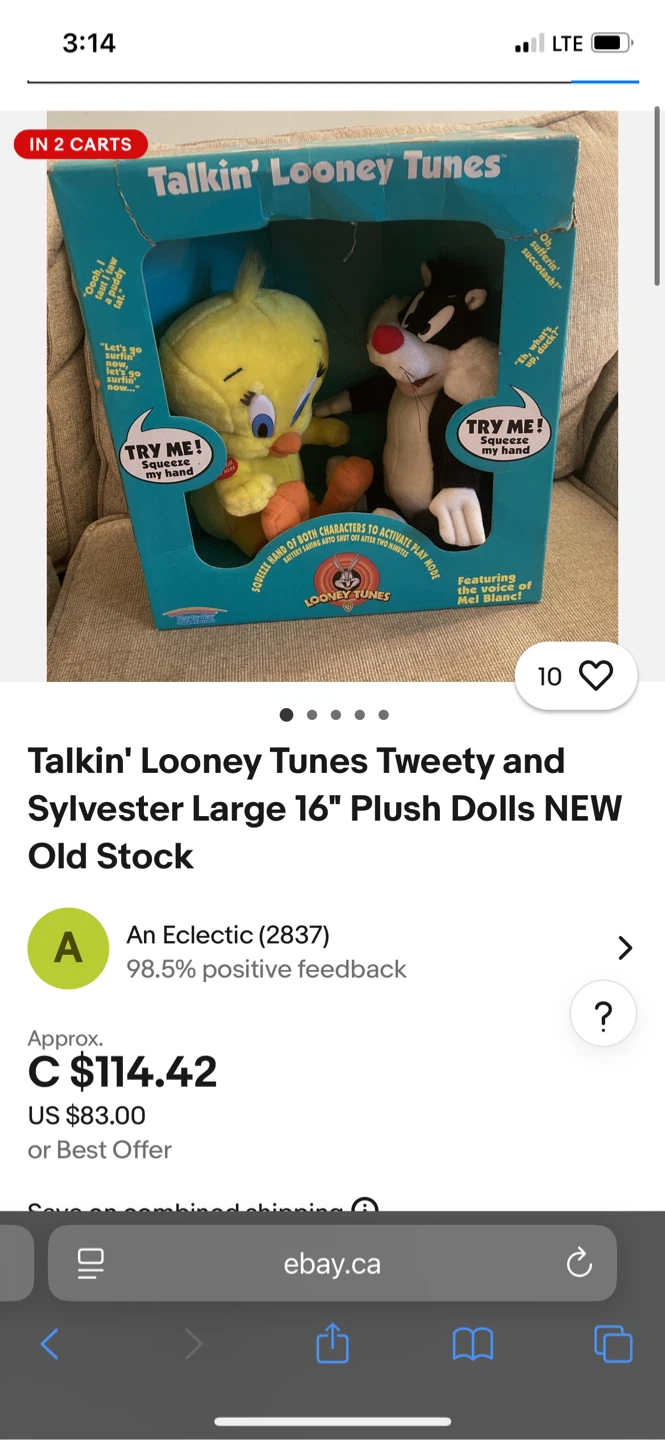 Talkin' Looney Tunes Tweety & Sylvester Plush Set - photo 2