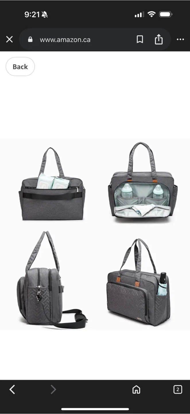 Grey Diaper Bag - Large Capacity thumbnail