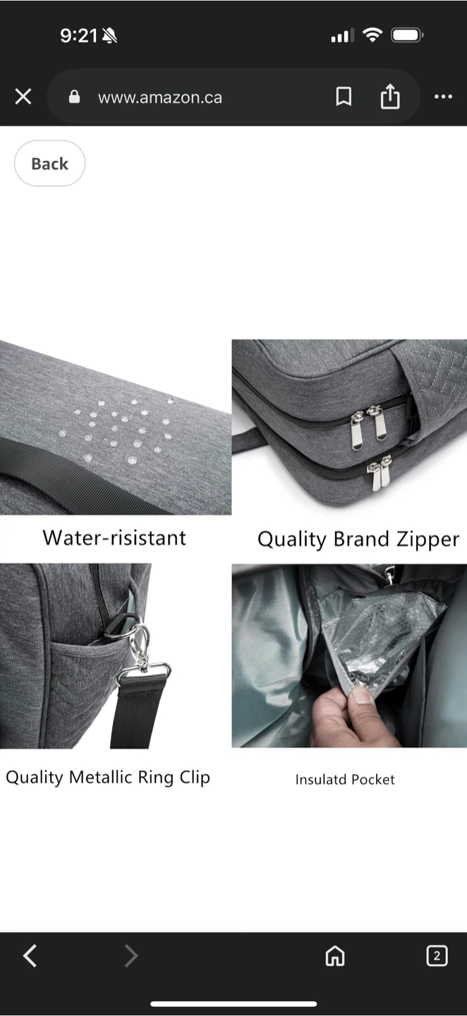 Grey Diaper Bag - Large Capacity - photo 3