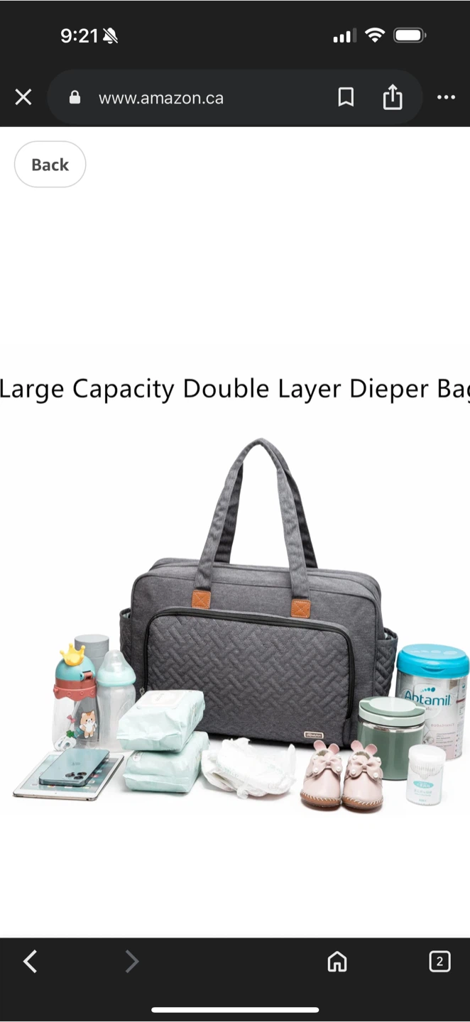 Grey Diaper Bag - Large Capacity - photo 4
