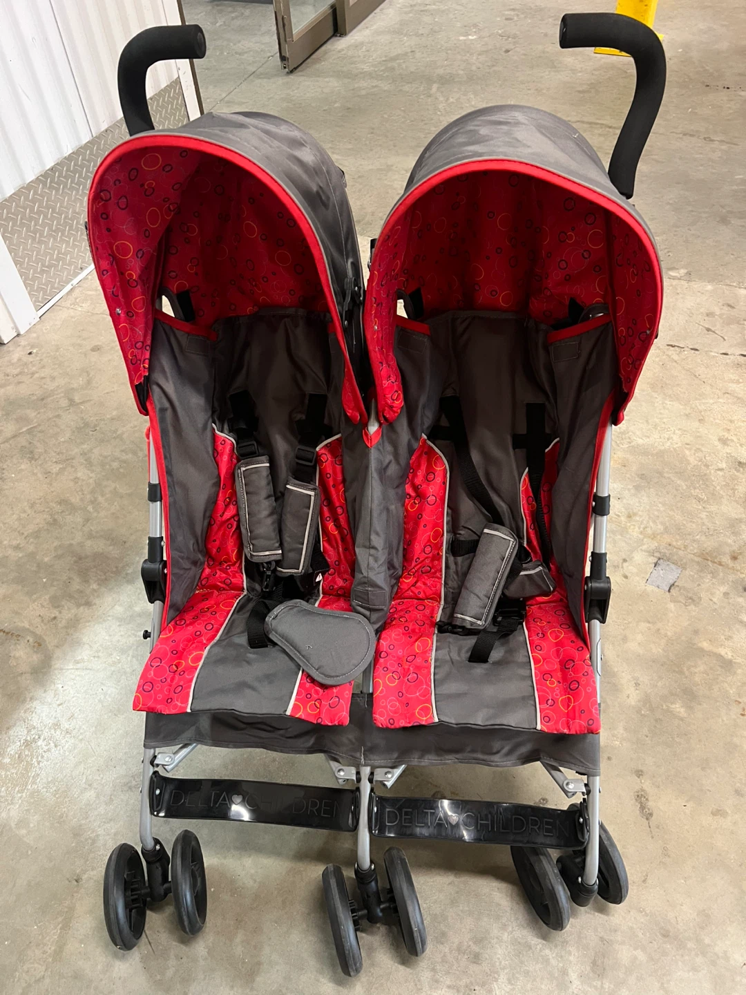 Delta Children LX Side by Side Stroller - Gray/Red