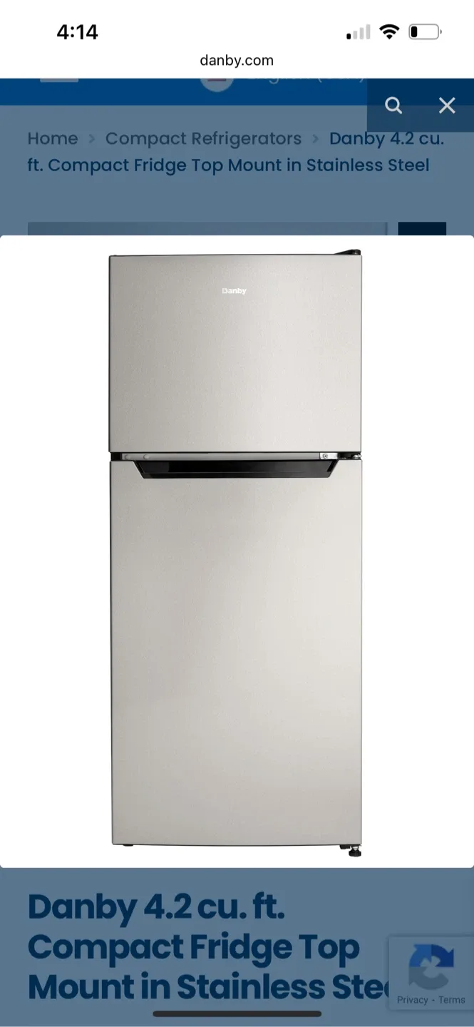 Danby 4.2 cu. ft. Compact Fridge Top Mount - Stainless Steel image indicator(3)