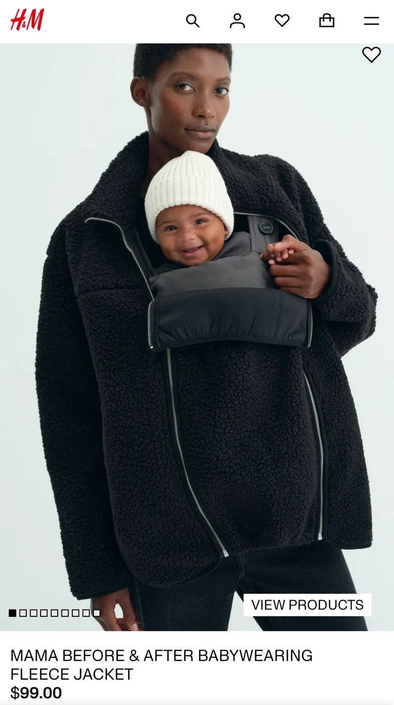 New H&M MAMA Baby wearing Fleece Jacket image indicator(3)