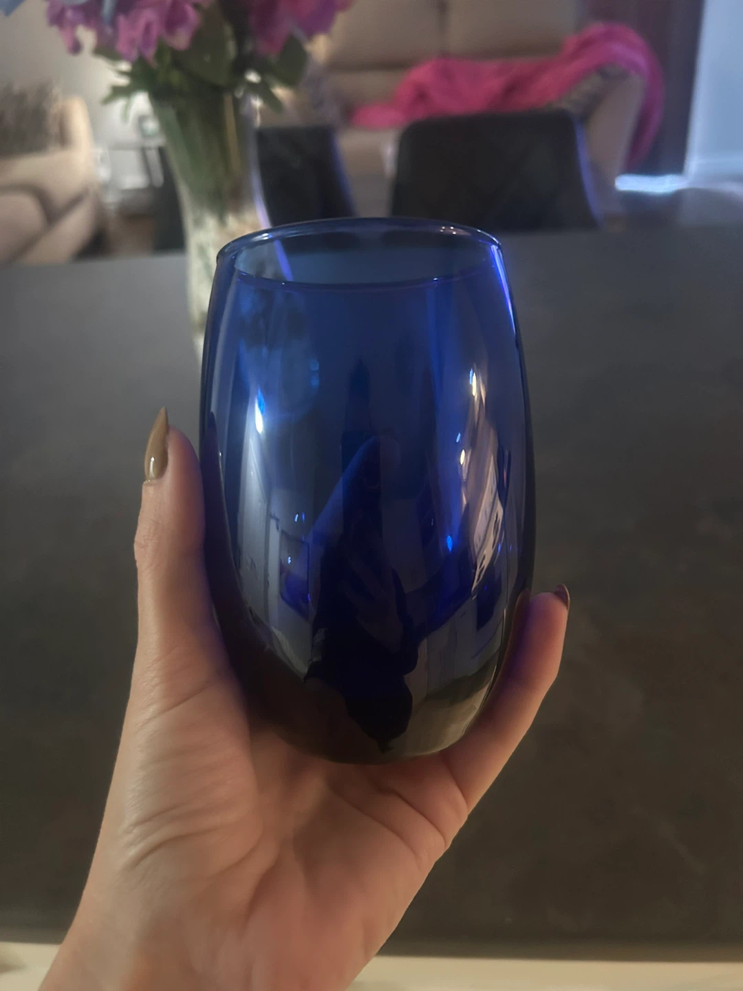 Blue Stemless Wine Glasses - photo 2