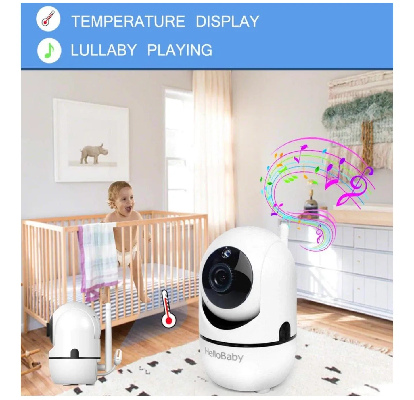 HelloBaby Baby Monitor, Video Baby Monitor with Camera image indicator(6)