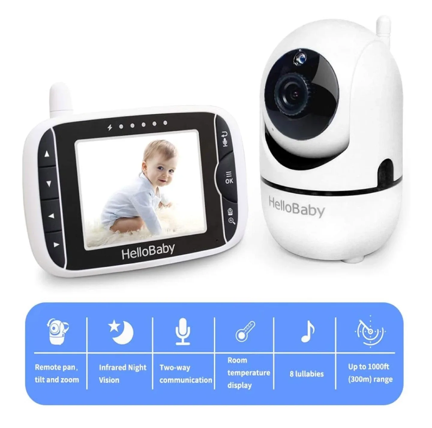 HelloBaby Baby Monitor, Video Baby Monitor with Camera image indicator(3)