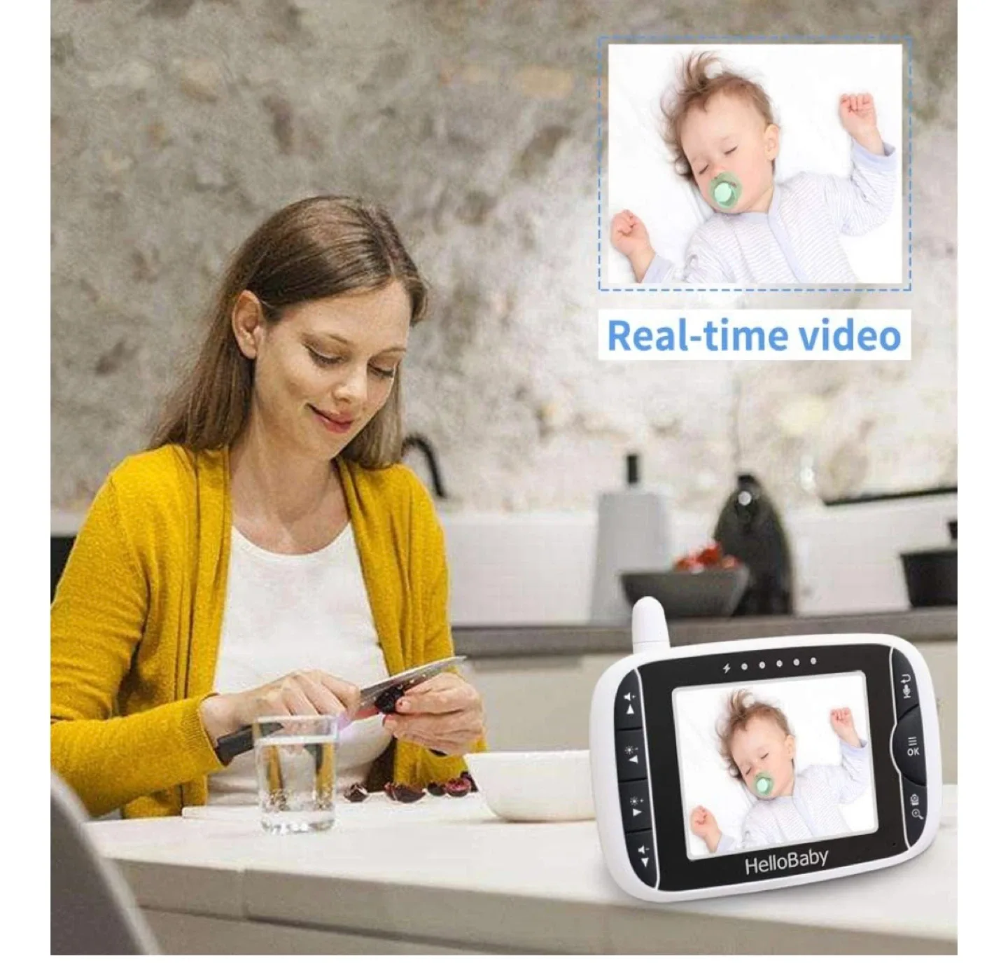HelloBaby Baby Monitor, Video Baby Monitor with Camera image indicator(7)