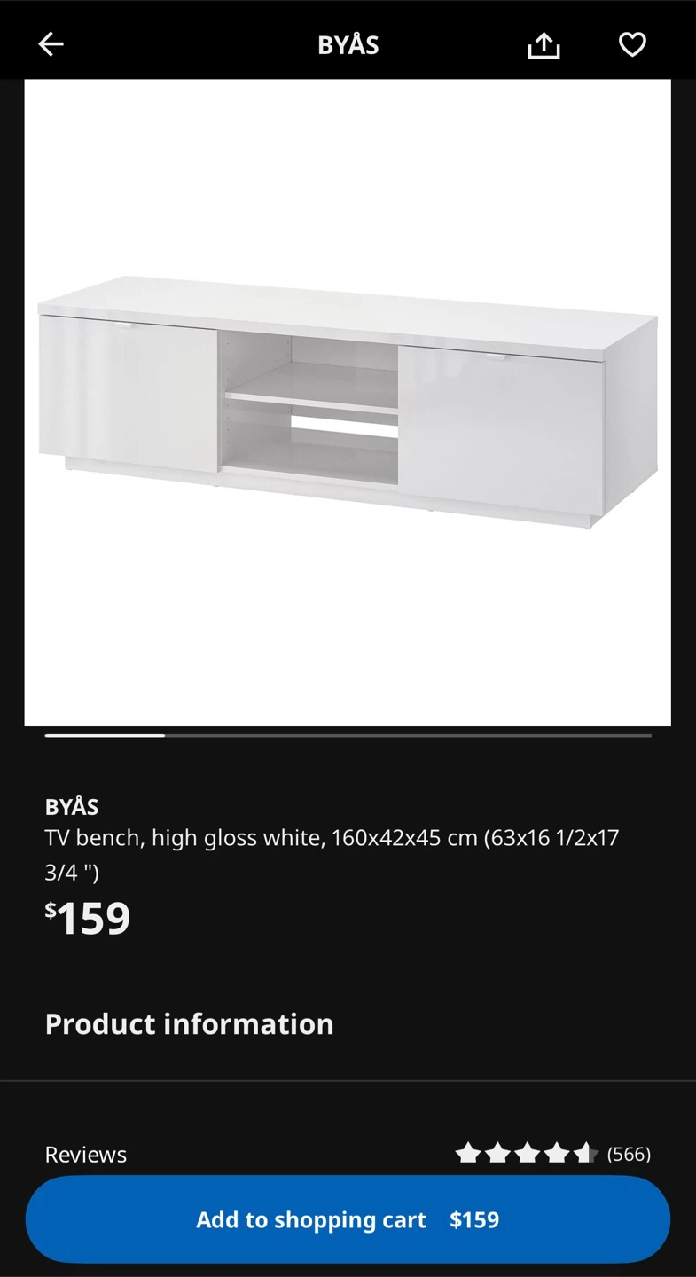 IKEA BYAS TV STAND - photo 2