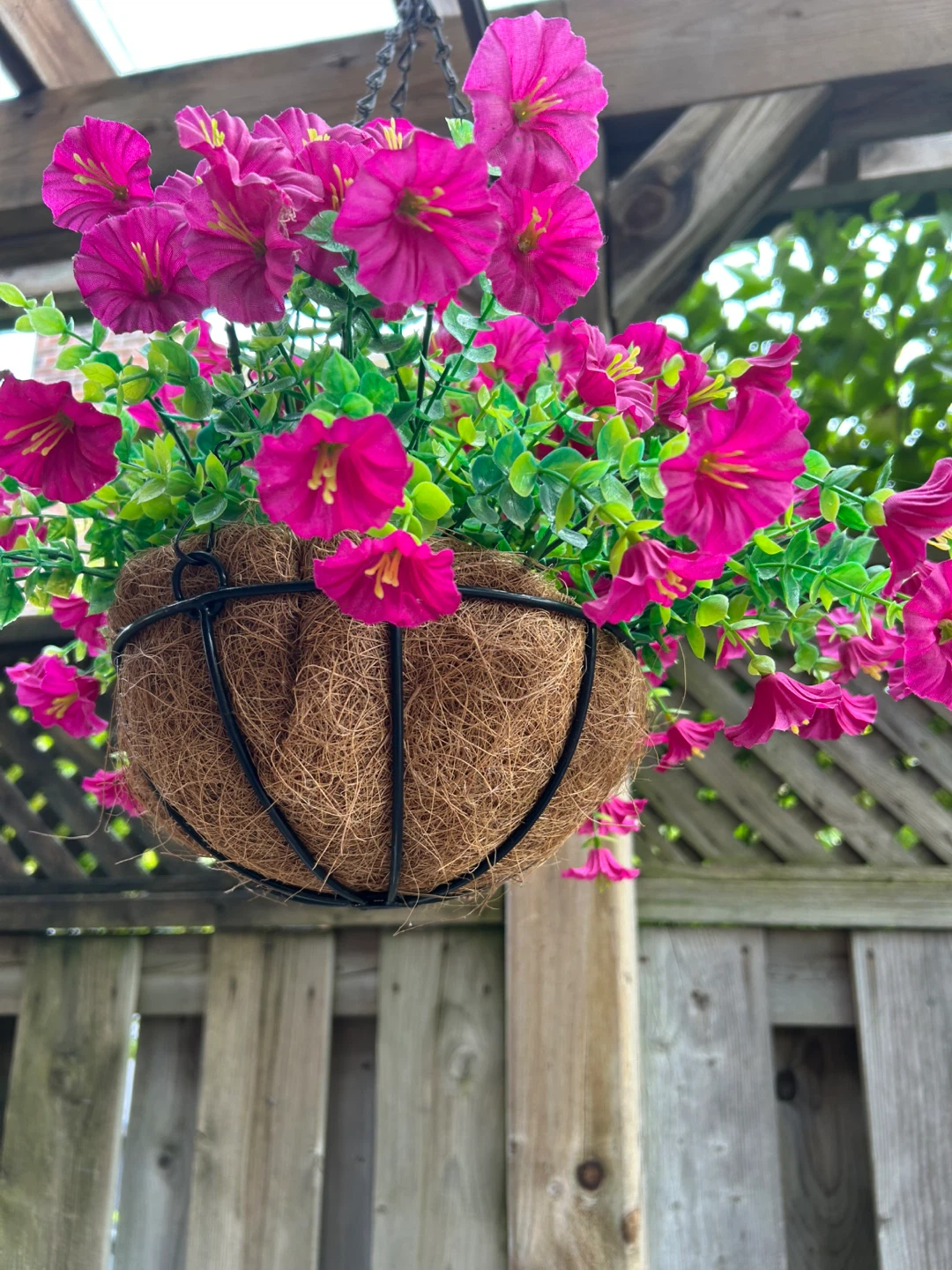 Hanging Basket with Artificial Flowers - photo 2