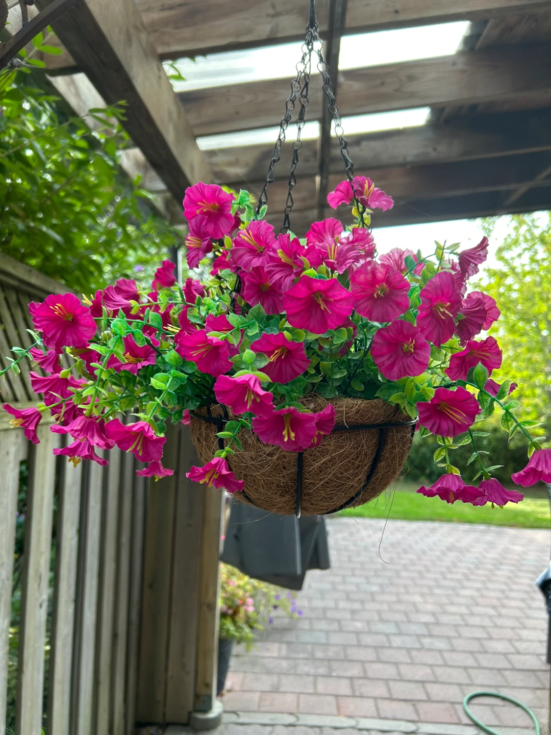 Hanging Basket with Artificial Flowers - photo 3