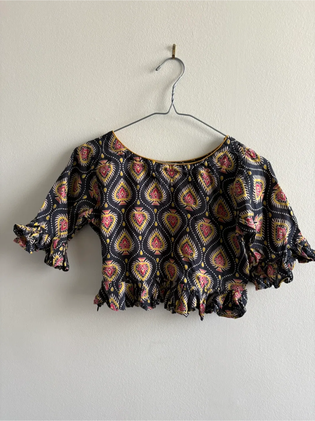 Patterned Blouse with Ruffle Details indian women thumbnail