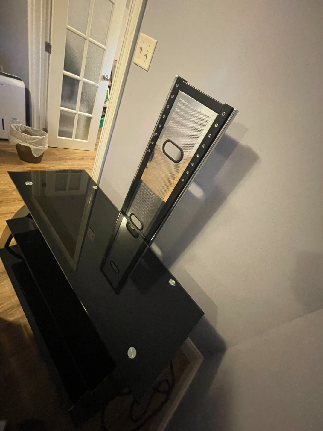 Modern Black Glass TV Stand - photo 2