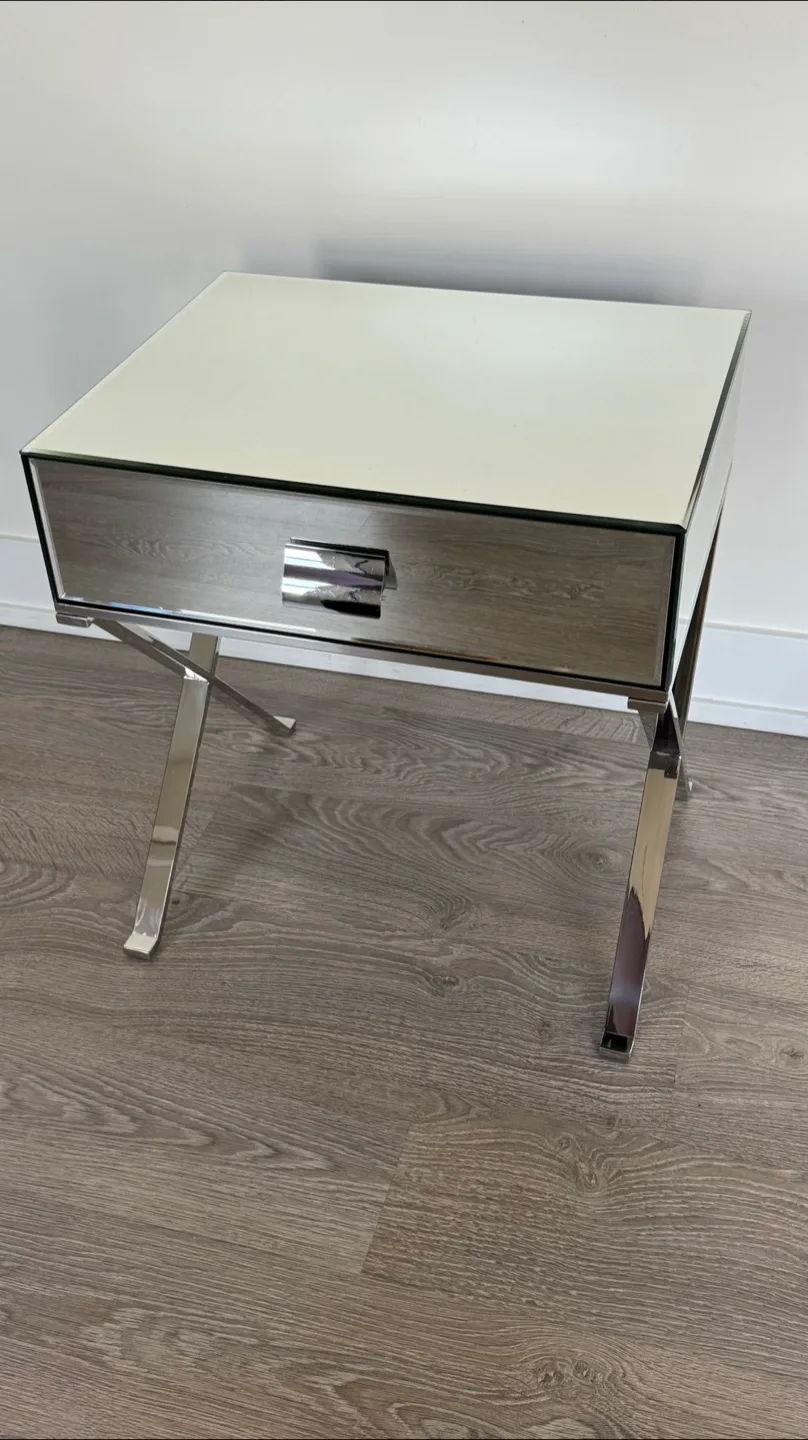 Mirrored Nightstand with Drawer thumbnail