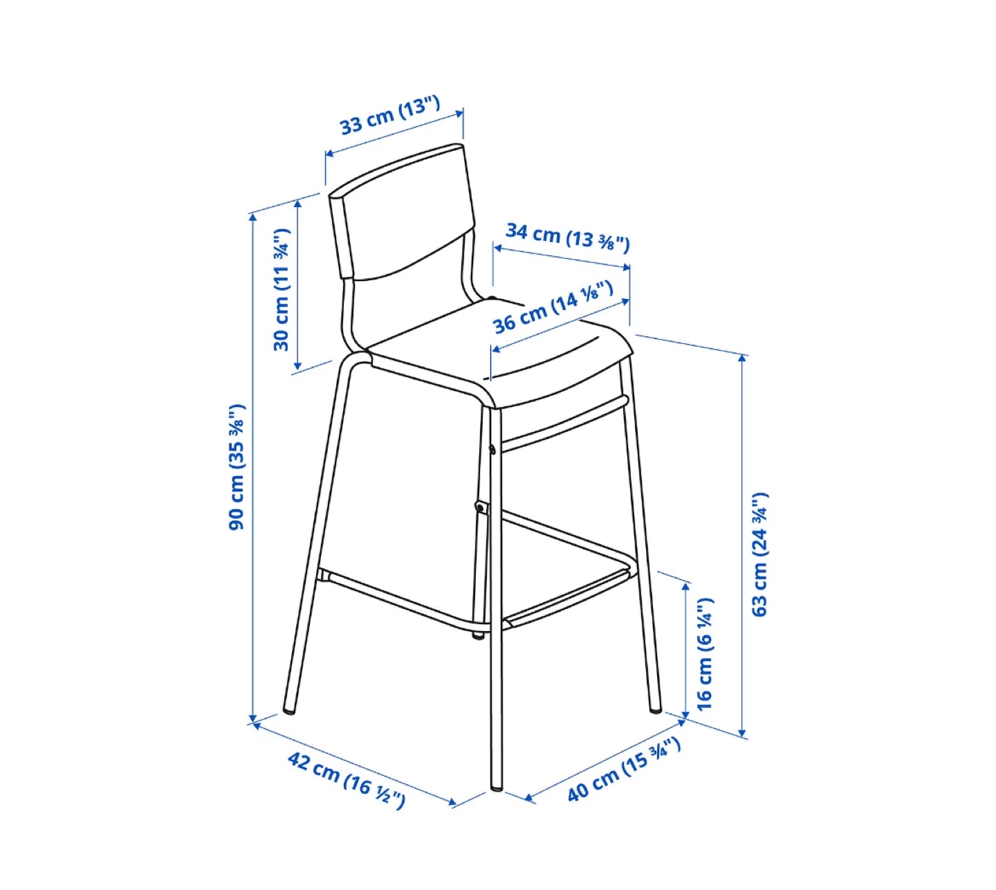 Four (X4) IKEA Stig Bar Stool in Black - photo 2