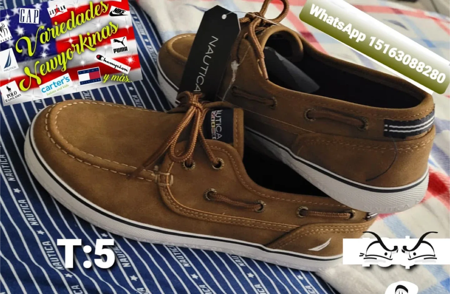 Nautica Brown Boat Shoes - Size 5 thumbnail