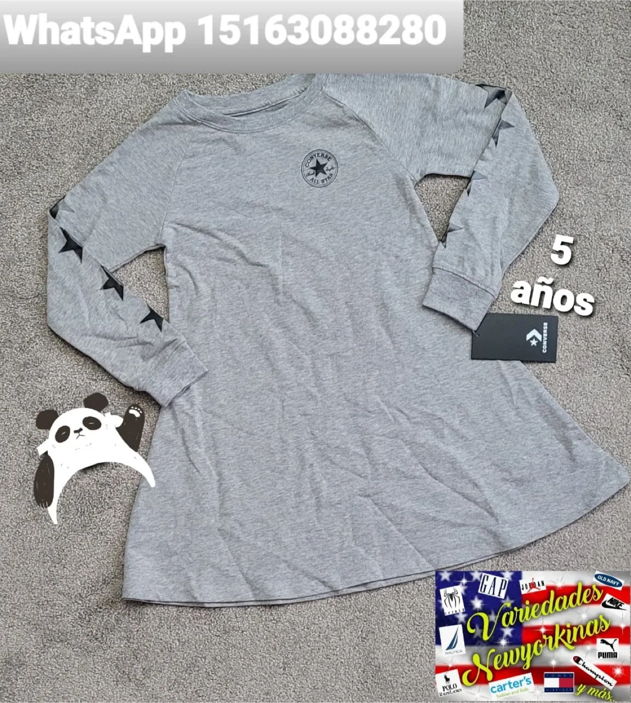 Converse Gray Dress, Size 5 thumbnail