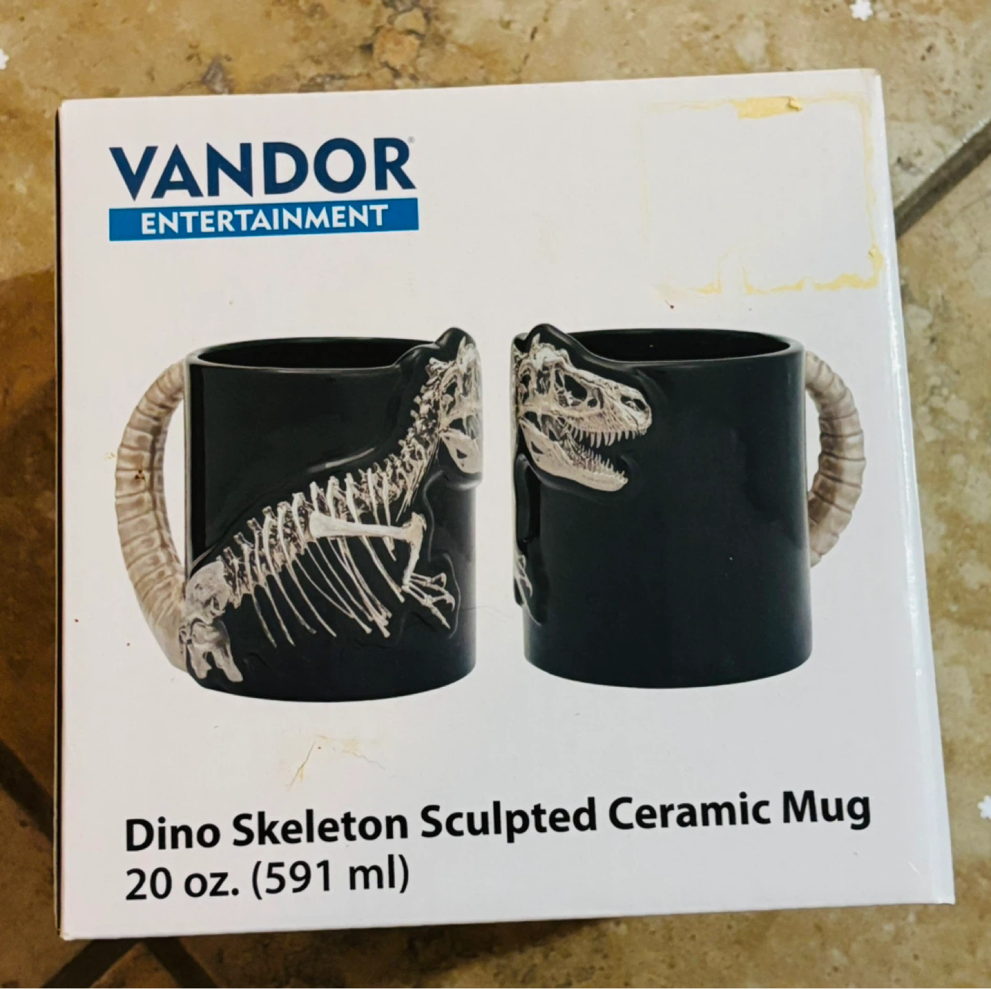 VANDOR Dino Skeleton Sculpted Ceramic Mug - 20 oz