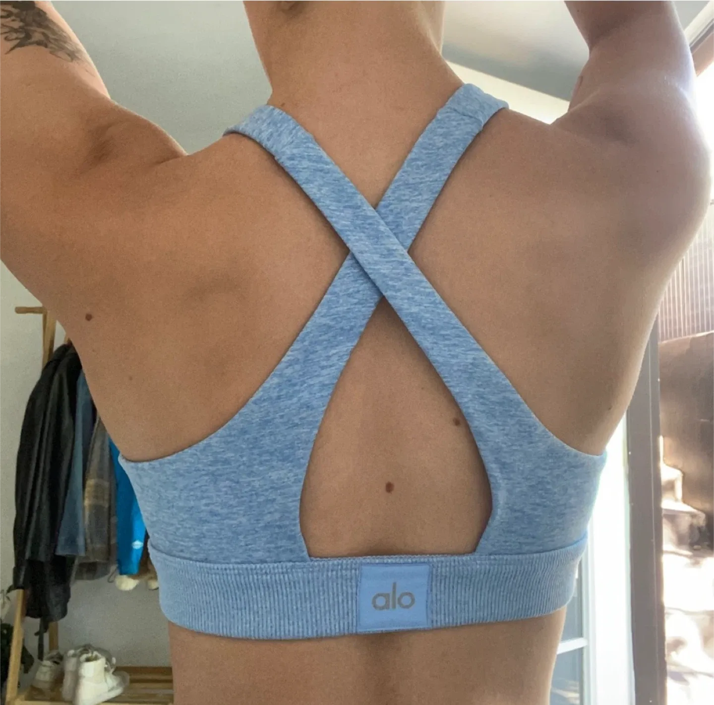 Alo Yoga Blue Heather Bra 9s image indicator(2)