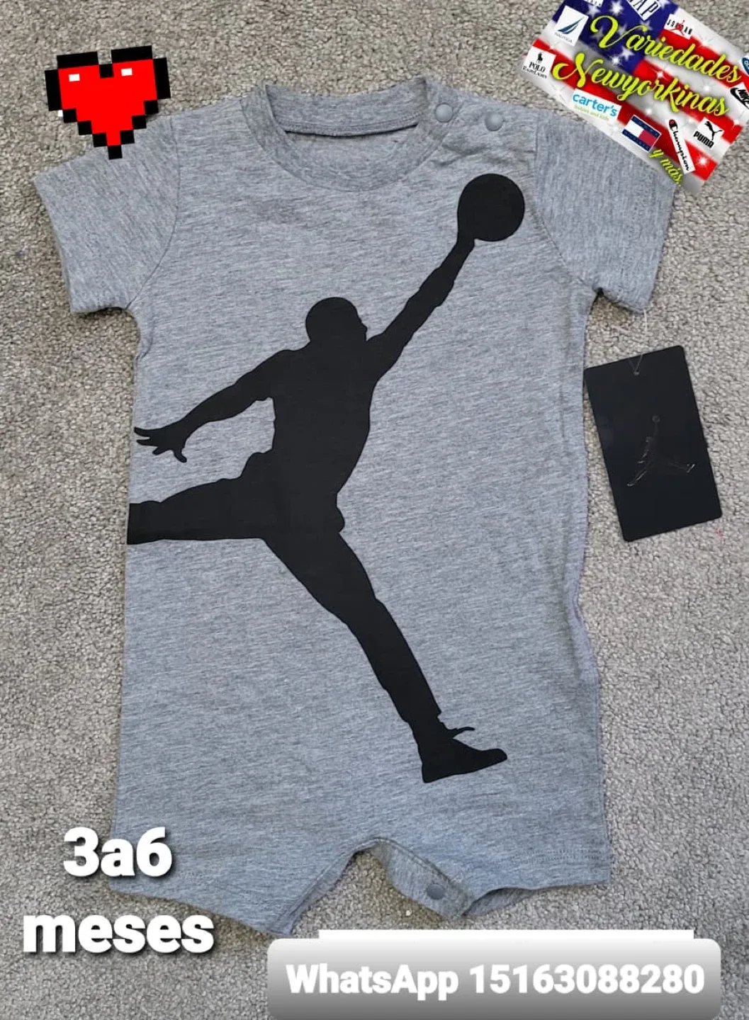 Jordan Baby Romper - 3-6 Months thumbnail