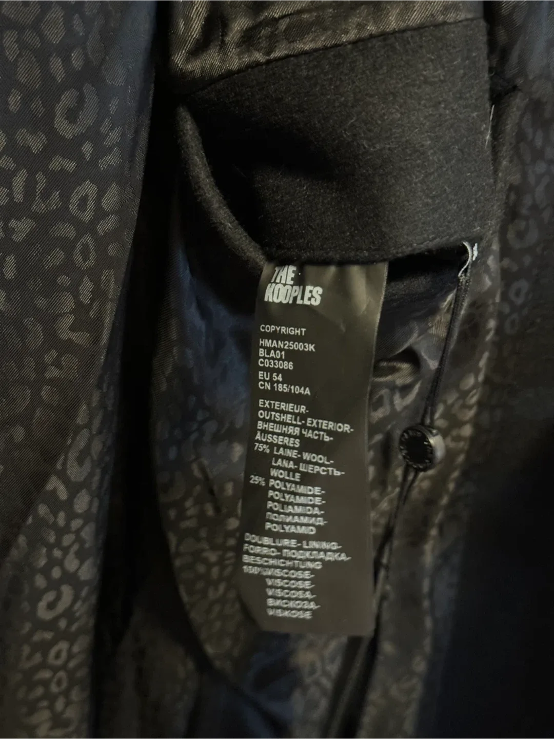 Brand New The Kooples Black Wool Blend Coat image indicator(6)